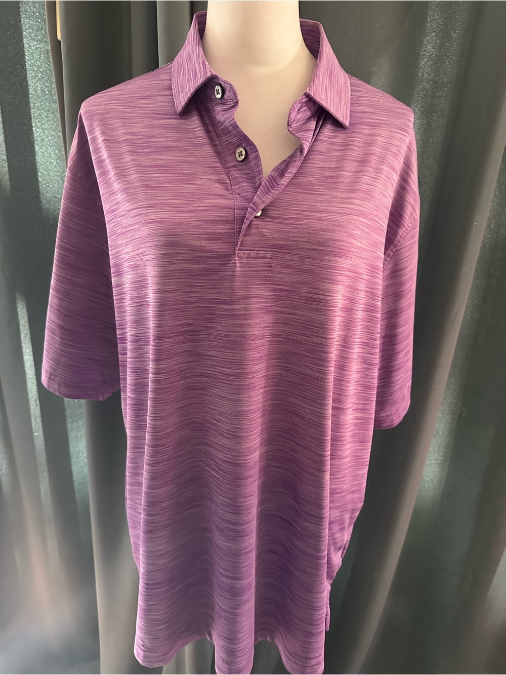 FootJoy FJ Golf Polo Shirt Men's Large Purple Space Dye Stretch Performance